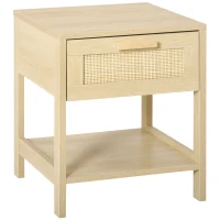 HOMCOM Comodino Moderno con Cassetto e Ripiano Inferiore Portaoggetti, in MDF, 40x40x48 cm, color Legno(m-10)