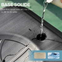 HOMCOM Panier de basket sur pied hauteur réglable de 203cm à 258 cm avec roulettes panneau arrière solide base de lestage noir(m-7)