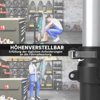 HOMCOM Fahrrad-Reparatur-Ständer, Halter für Fahrräder zum Warten und Reparieren, 40 kg belastbar, höhenverstellbar, Schwarz(m-4)