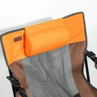 Outsunny Foldable Reclining Garden Chairs with Footrest and Adjustable Backrest, Portable Camping Chair with Headrest, Cup Holder, Side Pocketand Carry Bag for Outdoor, Multicolour(m-7)