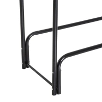 HOMCOM Estante de Leña para Chimenea 122x35x122 cm Soporte para Leña de Metal para Exterior e Interior Carga 150 kg Negro(m-7)