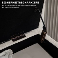 HOMCOM Sitzbank mit Stauraum, bis 220 kg, Leinenoptik, 110x39x45cm, Beige(m-7)