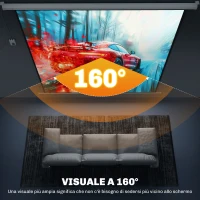 HOMCOM Telo Proiettore Motorizzato da 120" con Telecomando, in Plastica e Metallo, 236.5x8x236.5 cm, Bianco(m-5)