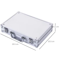 HOMCOM Valigetta Poker Professionale in Alluminio, Set Poker con 200 Fiches e 2 Mazzi per Texas hold'em e Blackjack(m-3)