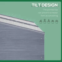 Outsunny Wooden Cold Frame Mini Greenhouse Garden Polycarbonate Grow House with Independent Openable Top Covers for Flowers, Vegetables, Plants, 100 x 50 x 36 cm, Light Grey(m-6)