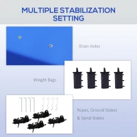 Outsunny 3 x 3m Pop-Up Gazebo, with Accessories - Blue(m-7)