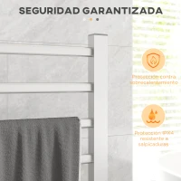 HOMCOM Toallero Eléctrico de Pared o Suelo con Función de Temporizador y 8 Barras 53x35x90 cm Plata(m-7)