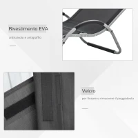 Outsunny Lettino Prendisole in Alluminio, Sedia Sdraio da Giardino in Textilene con Poggiatesta Rimovibile(m-5)