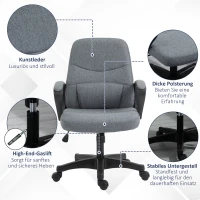 Vinsetto Chefsessel mit Massagefunktion Massage Sessel höhenverstellbarer Drehstuhl Bürostuhl ergonomisches Liniendesign mit USB-Schnittstelle höhenverstellbar Polyester PP Grau 59 x 63 x 92-101 cm(m-7)