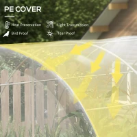 Outsunny Polytunnel Greenhouse Walk-in Grow House with PE Cover, Door and Galvanised Steel Frame, 4 x 3 x 2m, Clear(m-4)