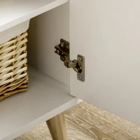 HOMCOM Modern Sideboard Storage Cabinet, Free Standing Accent Cupboard with Drawer, 2 Doors for Bedroom, Living Room, Hallway, White(m-9)