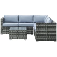 Outsunny Four-Piece Rattan Sofa Set - Grey(m-11)