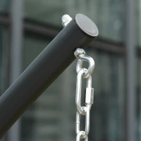 Outsunny Fauteuil suspendu de jardin - chaise hamac résine tressée avec matelas grand confort crème support acier époxy gris(m-6)