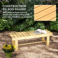 Outsunny Banc de Jardin 2 Places Style Rural Chic Assise à Lattes dim. 110L x 38l x 35H cm Bois de Sapin pré-huilé(m-5)