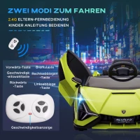 HOMCOM Kinder-Elektroauto, Lamborghini, 3-5 km/h, Fernsteuerung, für 3-5 Jahre, Grün(m-7)