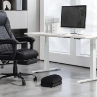 HOMCOM Reposapiés de Oficina con Relleno de Espuma y Almohadillas Antideslizantes para Estudio Hogar Negro(m-6)