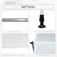 Outsunny Tenda da Sole da Esterno 2x1.5m a Rullo con Manovella, Altezza e Angolazione Regolabile, Bianco(m-7)