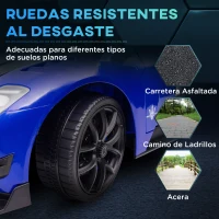 AIYAPLAY Coche Eléctrico para Niños de +3 Años Maserati GT2 con Mando a Distancia Faros LED Bocina Música Ruedas Auxiliares Azul(m-9)