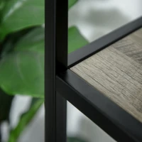 Outsunny Estantería para Plantas Flores Macetas Bastidores de 3 Niveles con Placa Antivuelco para Interiores y Exteriores 80x20x75 cm Madera(m-7)