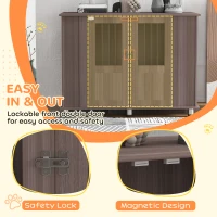 PawHut Dog Crate Table for Medium and Large Dogs with Magnetic Door for Indoor Use, 116 x 60 x 87 cm, Purple(m-6)