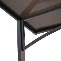 Outsunny Gazebo da Giardino per Barbecue, Doppio Tetto Anti-UV e Struttura in Acciaio con Mensole, 240x150x250cm, Nero(m-9)