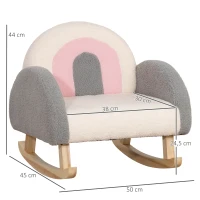 HOMCOM Mecedora Infantil Arcoíris Sillón para Niños +18 Meses con Asiento Acolchado y Reposabrazos 50x45x44cm Multicolor(m-3)