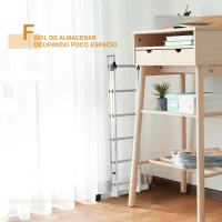 HOMCOM Escalera Aluminio Triangular de Tijera Plegable Portátil 2 Formas de Uso Pie Antideslizante Altura 160-249 cm Plata(m-5)