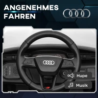 AIYAPLAY Elektro-Kinderauto, 12V Audi Q8, 3-5 km/h, Fernsteuerung, Scheinwerfer, Musik, Weiß(m-6)