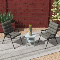 Outsunny 2-Piece Seat Cushion Replacement with Backrest, Garden Patio Chair Cushions Set with Ties, Charcoal Grey(m-7)