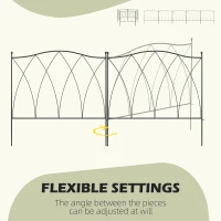 Outsunny Set of Five 61.5cm Decorative Metal Fence Panels - Black(m-5)