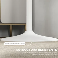 HOMCOM Mesa Alta de Bar Redonda Mesa de Cocina Moderna con Encimera Laminada y Marco de Acero para 2 Personas Ø60x102 cm Blanco(m-6)