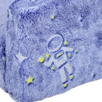 AIYAPLAY Sofá Infantil Plegable 2 en 1 Tapizado de Tela Luminosa con Patrón Cósmico Cojín y Funda Lavables Azul(m-9)