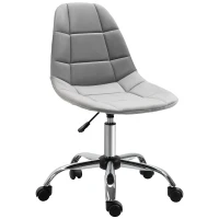 Vinsetto Ergonomic Office Chair with Adjustable Height and Wheels Velvet Executive Chair Armless for Home Study Bedroom Grey(m-13)