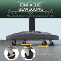 Outsunny Sonnenschirmständer mit Rädern, robustes Metall, Betonfüllung, 52 x 38 cm, Bronzefarben(m-6)