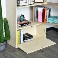 HOMCOM Étagère chic bibliothèque 141L x 29l x 176H cm porte battante blanc chêne(m-5)
