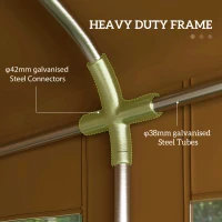 Outsunny 6m x 4m Marquee Party Tent Wedding Canopy, Pop Up Gazebo with Sidewalls, Doors, Windows, Galvanised Garden Gazebo for Parties Events, Yellow(m-4)