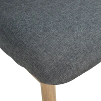 HOMCOM Set 2 Sedie Sala da Pranzo, Seduta Imbottita ed Ergonomica con Gambe in Acciaio e Rivestimento in Lino 50 x 58 x 85cm(m-9)