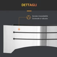 HOMCOM Camino Bioetanolo in Acciaio Inox, 3h di Combustione con Serbatoio 1.5L e Copertura 25m², 45x18x17 cm, Argento(m-7)