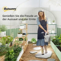 Outsunny 3 x 2 x 2 m Polytunnel-Gewächshaus mit aufrollbaren Seitenwänden, UV-beständiger Kunststoff-Plane und Stahlrahmen, Weiß(m-8)
