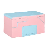 HOMCOM 2-piece Soft Play Set, Baby Foam Climber Block for Toddler 1-3 Years, Pink Blue(m-11)