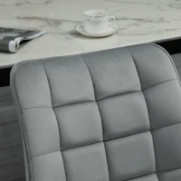 HOMCOM Lot de 2 chaises de salle à manger design assise dossier capitonné pieds métal noir effilés velours gris(m-9)