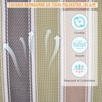 Outsunny Chaise Suspendue hamac de Voyage Respirant Portable dim. 100L x 49l x 106H cm Coton macramé Polyester Multicolore rayé(m-5)