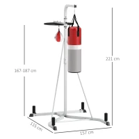 HOMCOM Freestanding Boxing Punch Bag & Speed ball Station, for Home Gym, White(m-3)