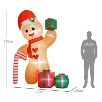Outsunny 8ft Inflatable Gingerbread Christmas Decoration(m-3)