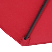 Outsunny Parasol droit parasol inclinable de jardin balcon terrasse manivelle toile polyester imperméabilisée haute densité 180 g/m² Ø2,6 x 2,35H m aluminium rouge vineux(m-9)
