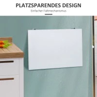 HOMCOM Wandklapptisch Wandtisch Klapptisch Esstisch Schreibtisch, MDF, Weiß, 60x40cm(m-4)