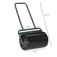 Outsunny 38L Fillable Cylinder Steel Lawn Roller - Dark Green(m-3)