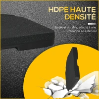 Outsunny Lestages pour parasols dalles de parasol 4 plaques HDPE - A remplir d'eau ou de sable jusqu'à 60/70 kg - dim. 100 x 100 x 6,8 cm noir(m-5)
