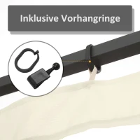 Outsunny Ersatz-Netzvorhang für 3 x 4 m Gartenpavillons, Fliegennetz, mit Reißverschlüssen, Polyester, Schwarz(m-5)