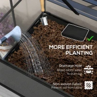 Outsunny 60 x 120cm Raised Garden Bed with Wooden Base - Grey(m-7)